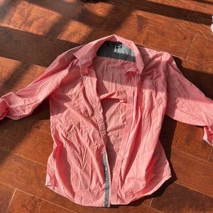 Pinkish orange mens medium slim fit dress shirt